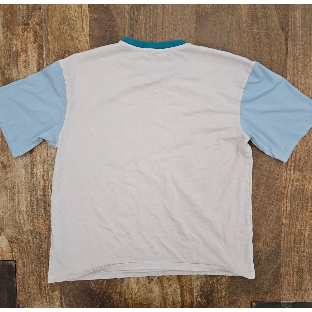 Adidas Boyfriend Tee Women S Pink Blue Essentials Big Logo Loose Fit 90's Style - Picture 6 of 6